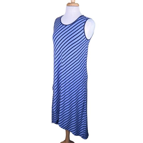 Soft Surroundings Women’s Cotton Blend Blue Striped Maxi Sun Dress XS Petite - Picture 10 of 10